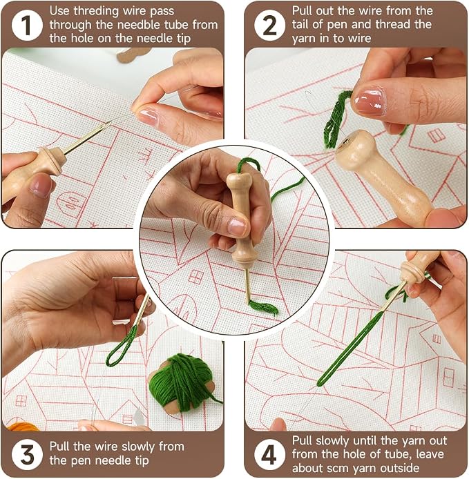clberni Punch Needle Kit, Punch Needle Embroidery kit, Needlepoint Kits - Image 8