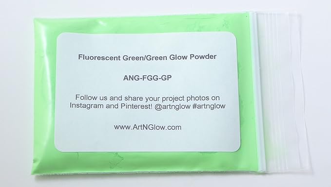 Glow in The Dark Pigment Powder - Neutral and Fluorescent Color for Art Painting, Fine Art, Nail Art Paint, and DIY Crafts - Long Lasting 10+ Color Options - Fluorescent Green - (30 Grams/1 Ounce)