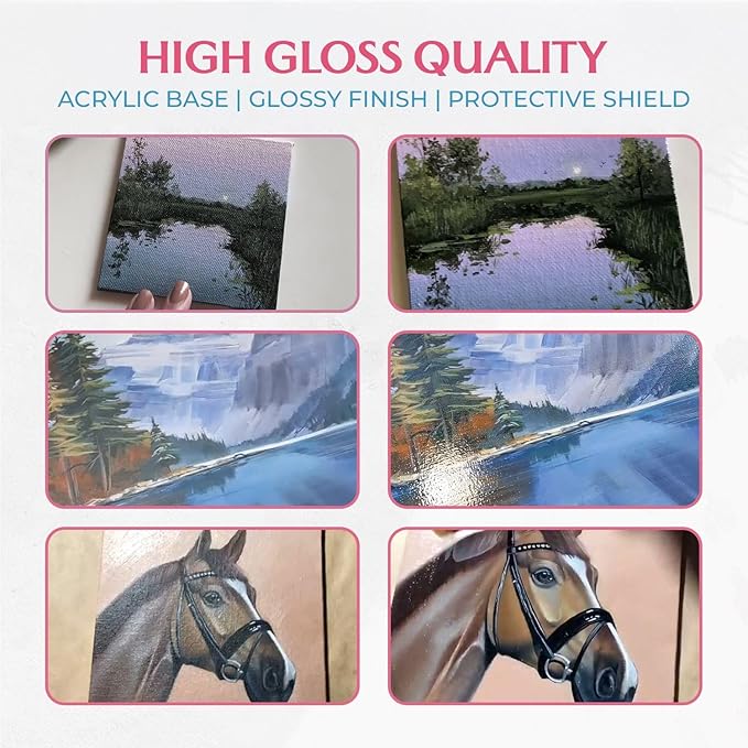 GRANOTONE Acrylic Artist's Varnish | Non-Yellowing | Non-Toxic | Anti-Crazing | High Gloss Finish | Suitable for Pro Artists, Hobby Painters & Kids | Made in India | 1000 ML (33.81 fl oz)