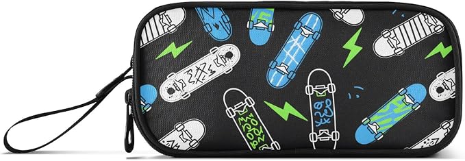 Skateboard Lightning Pencil Case Box Boys Girls Large Pencil Pouch Zipper - Image 6