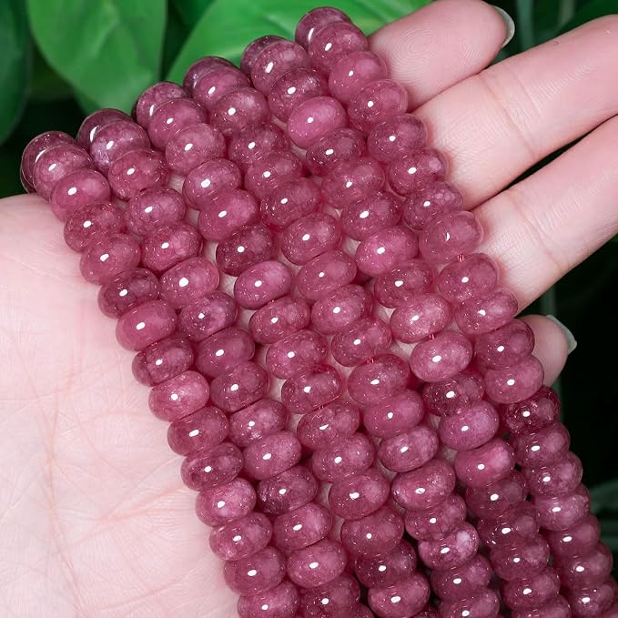 Songxi 5x8mm Natural Pink Tourmaline Stone Rondelle Beads, Gemstone - Image 2