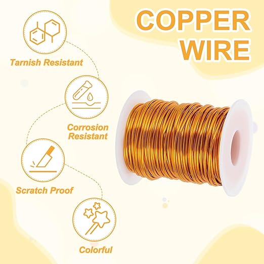 uxcell 16 Gauge / 1.5mm Anodized Aluminum Wire for Jewelry Craft Making, 102 Feet Bendable Flexible Wire for DIY Home Decor Gardening Sculpture, Gold