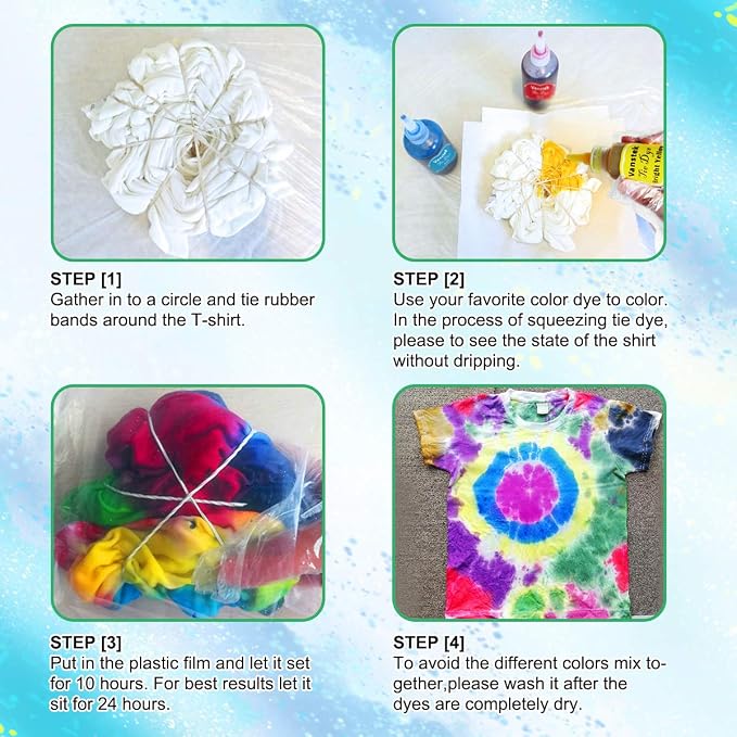 Vanstek Tie Dye Kit, 24 Colors Tie Dye Shirt DIY Fabric Dye - Image 3