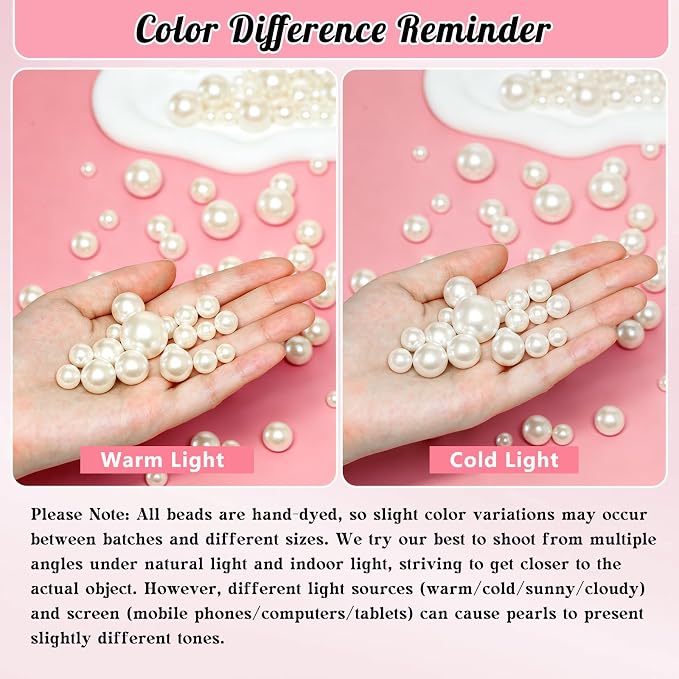 2000PCS Pearls for Crafting, Ivory No Hole Beads for Centerpieces Vases - Image 7