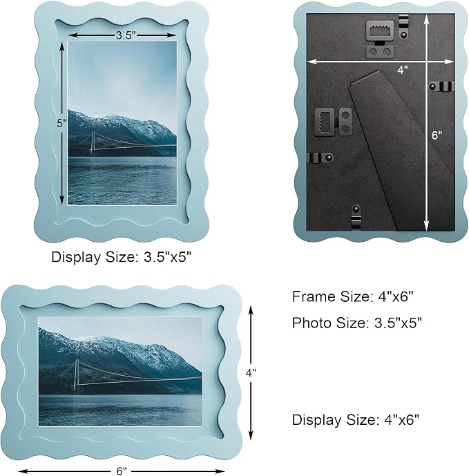 4x6 Wavy Picture Frame With Mat - Image 3