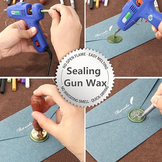 20pcs Pearl White Wax Sealing Sticks with Glue Gun, Easy No-Flame Envelope Sealer, Ideal for Wedding Invitations, Gift Wrapping, DIY Projects