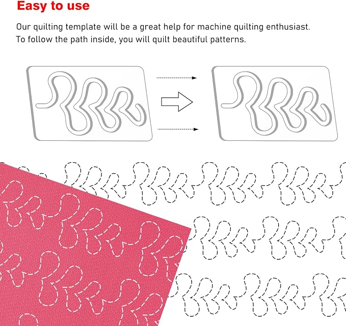 Kapyoo 3Pcs Free Motion Quilting Rulers and Templates Set Quilting Templates - Image 4