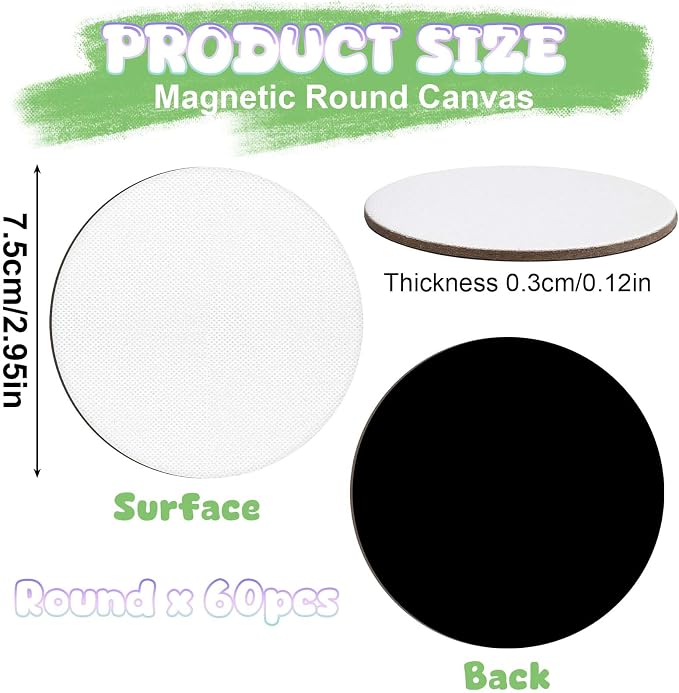 60 Pcs Magnetic Canvas Panel Mini Canvas Boards - Image 2
