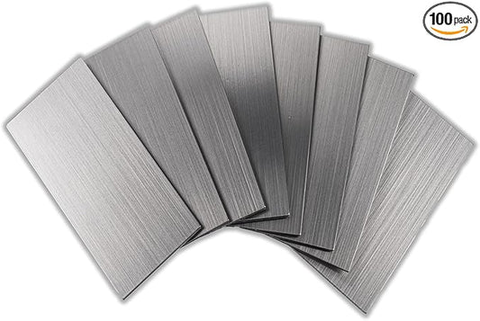 100 Pieces Peel and Stick Backsplash for Kitchen, 3" x 6" PVC Subway Tile Upgraded Brushed Stainless Backsplash Stick on Tile Elevate Kitchen, Bathroom, Fireplace,RV