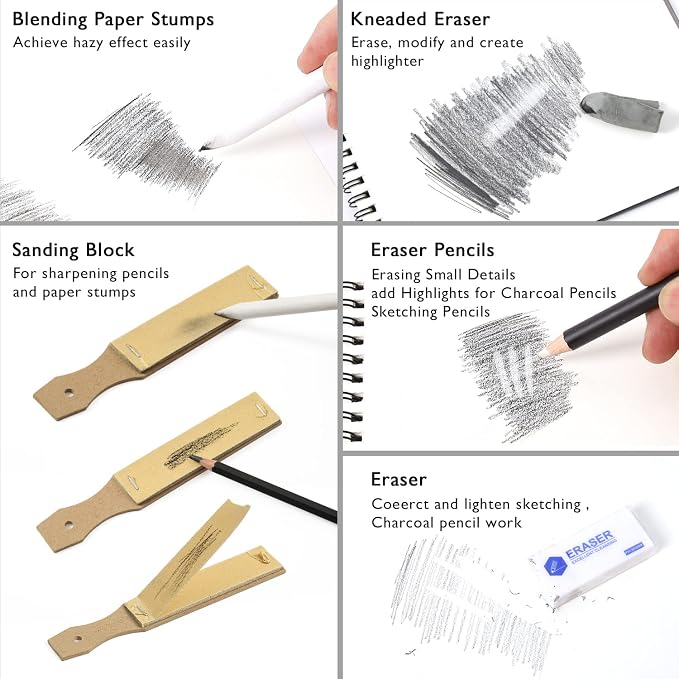 Brusarth 42 Pack Drawing Set Sketching Kit, Pro Art Sketch Supplies - Image 4