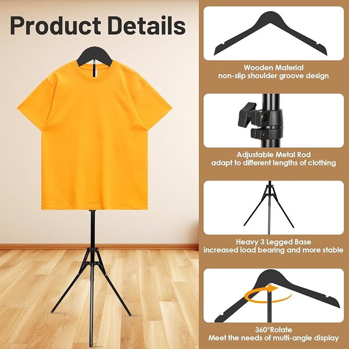 2 Pack Shirt Display Stand, 32-63 Inch Height Adjustable Mannequin Torso - Image 4