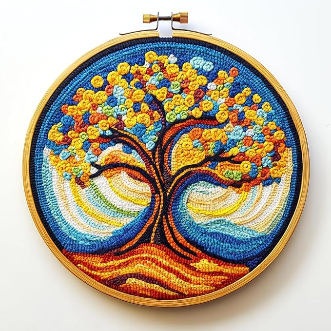DIY Punch Needle Kits Golden Life Tree Easy by Unknown