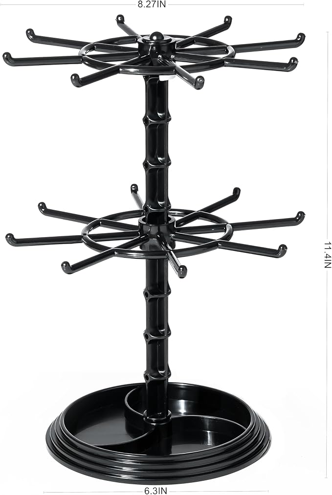 2 Tier Rotating Jewelry Display Stand, Necklace Holder, Jewelry Tree Stand - Image 2