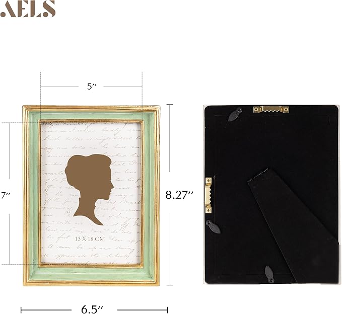 AELS 5x7 Inch Vintage Picture Frame, Elegant Antique Photo Frames - Image 2