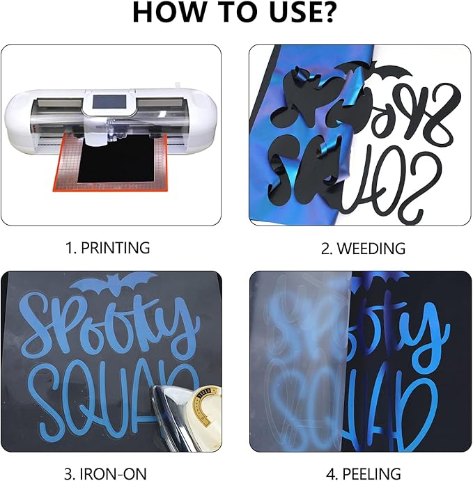 guangyintong Chameleon Heat Transfer Vinyl HTV Rolls, 12" x 8ft Blue to Purple Iron on Vinyl for T-Shirts, Changing Color HTV Vinyl for All Cutter Machines Easy to Cut & Weed for HTV DIY Design