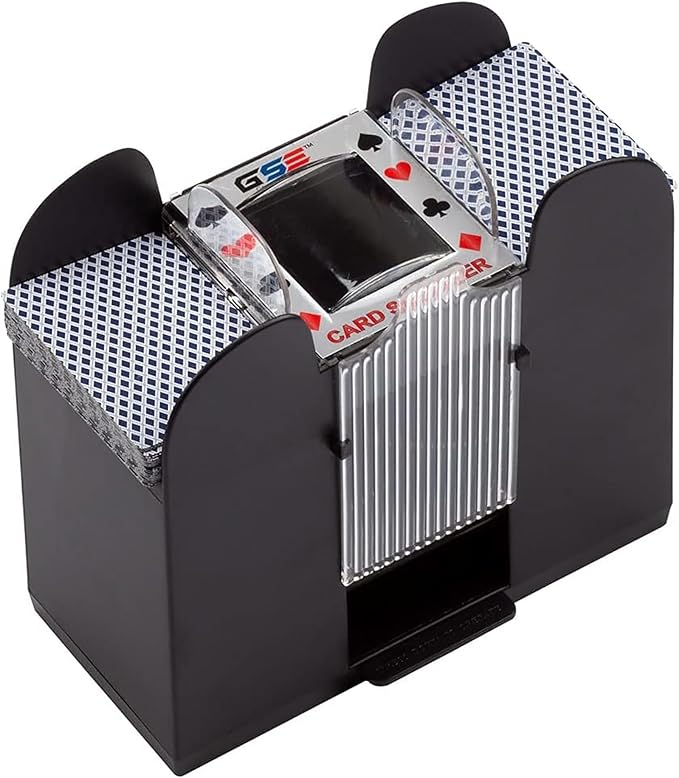 GSE Games & Sports Expert 6-Deck Automatic Card Shuffler, Battery-Operated Shuffler Machines for Playing Cards, Blackjack, Texas Hold'em, Canasta, UNO, Rummy, Bridge