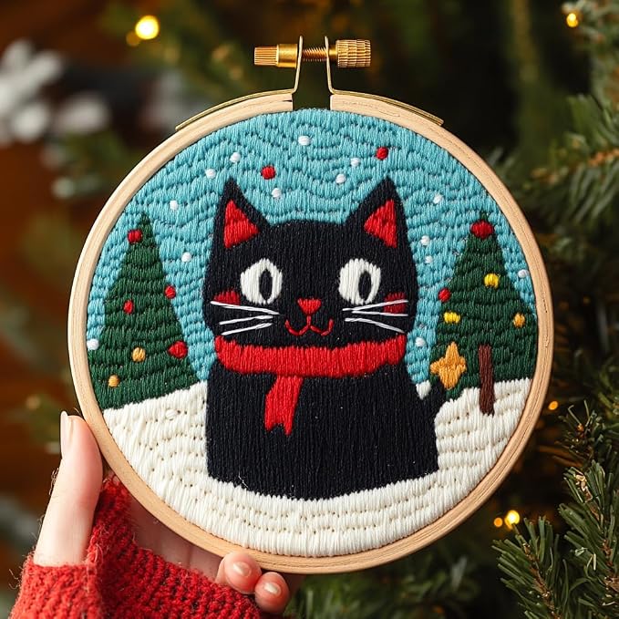 DIY Punch Needle Kits Black Cat by Unknown