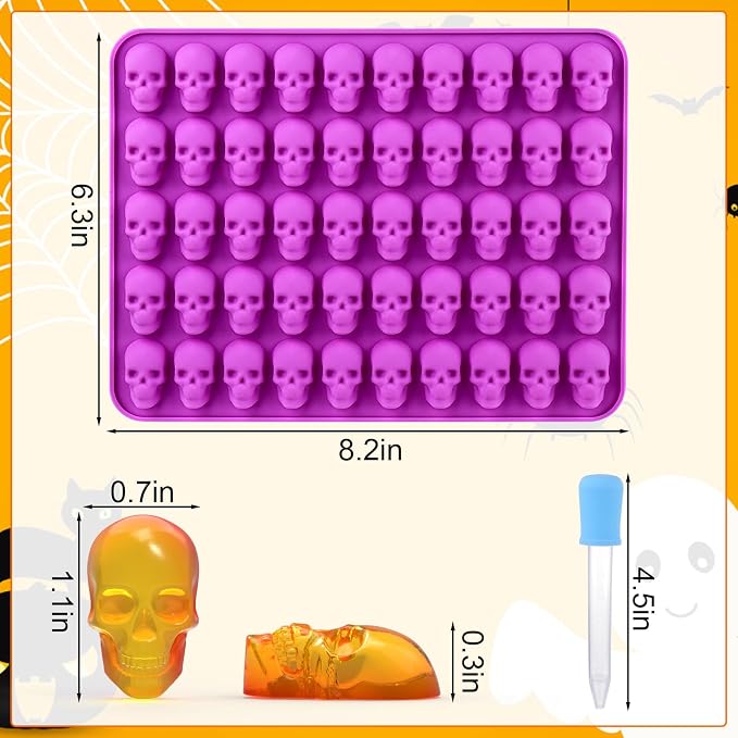 Palksky Skull Gummy Silicone Mold Sugar Chocolate Candy Molds, Skull Silicone - Image 5