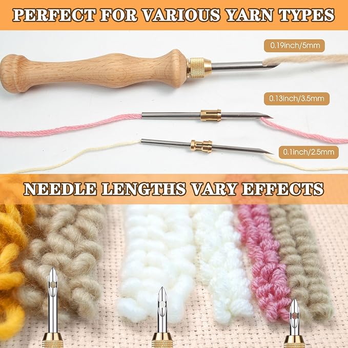 2 Sets Punch Needle Kit with Storage Box, Adjustable Tool with - Image 5