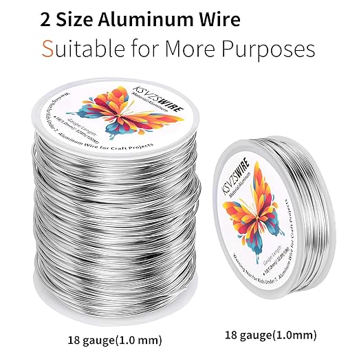 18 Gauge(1.0mm) Aluminum Wire 328 Feet(100M) KSVZS Bendable Metal Wire for Crafts, Sculpting, Armature, Jewelry Making【3-in-1】+18Gauge(1.0mm) 32.8Ft(10M)+1 Pliers(Silver)…
