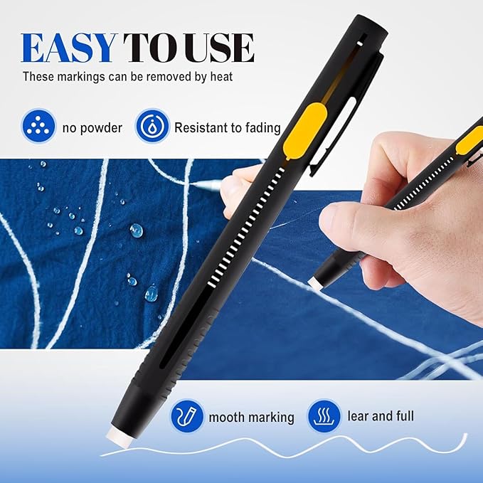 Heat Erasable Fabric Marking Pen Set, 2 Pens with 20 Refills, for Sewing, Quilting, Embroidery