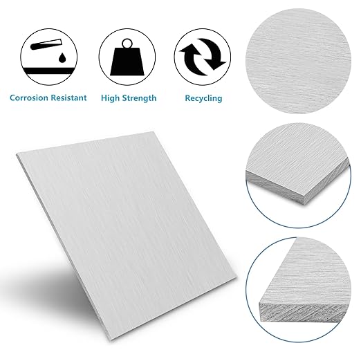2Pack 6061 Aluminum Sheet Metal - 12 x 12 x 1/8 Inch, Heavy Duty Aluminum Plates with Protective Film, 3MM Thick Flat Plain Panel for Crafting, Structural Framing, Base Plate