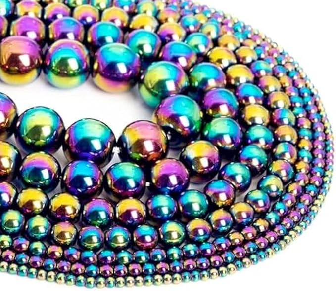 Zenkeeper About 180 Pcs Rainbow Hematite Beads by Zenkeeper
