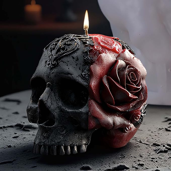 Halloween Skull Hand Ghost Cylinder Molds Silicone Wave Spiral Candle Mold - Silicone Resin Casting Molds for Candle & Resin & Soap Craft Supplies