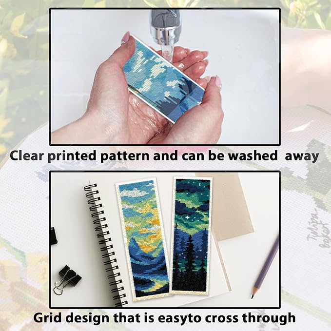ACRNIGHEET 6PCS Cross Stitch Bookmark Kit - Image 3