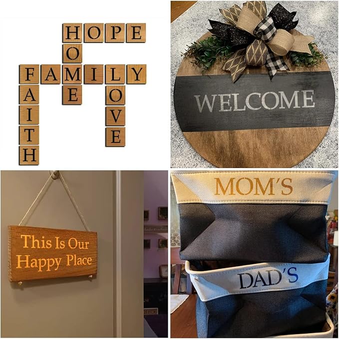 2.5 Inch Alphabet Letter Stencils for Painting - 70 Pack Letter and Number Stencil Templates with Signs for Painting on Wood, Reusable Letters and Numbers Stencils for Chalkboard Wood Signs & Wall Art