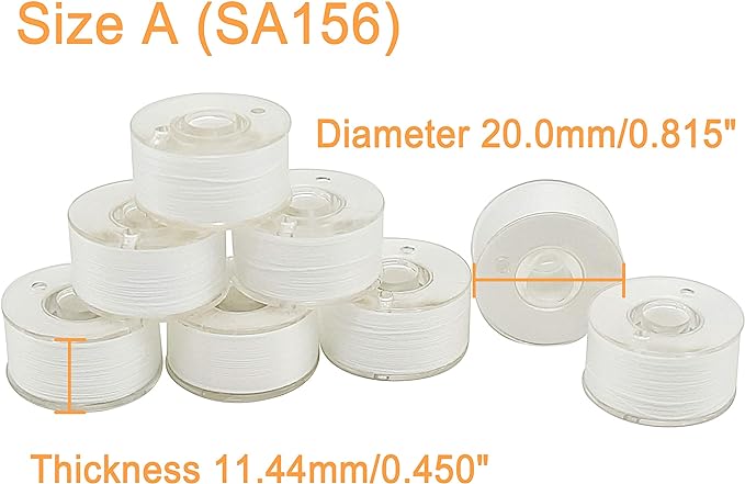 New Brothread 144pcs White 60S/2 Prewound Bobbin Thread Plastic Size A SA156 - Image 3