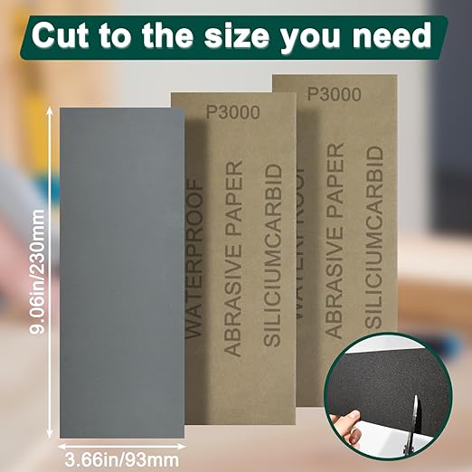 20PCS Sand Paper 3000 Grit Sandpaper Sheets, 9 x 3.6 Inch Wet Dry Sandpaper Sheets, Sand Paper for Metal, Wood Furniture, Automotive and Crafts