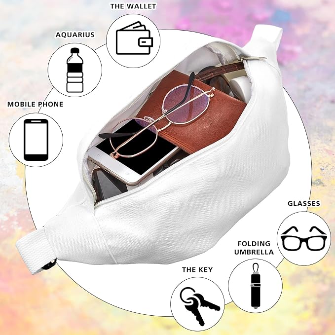 Silkfly White Cotton Fanny Pack - Image 7