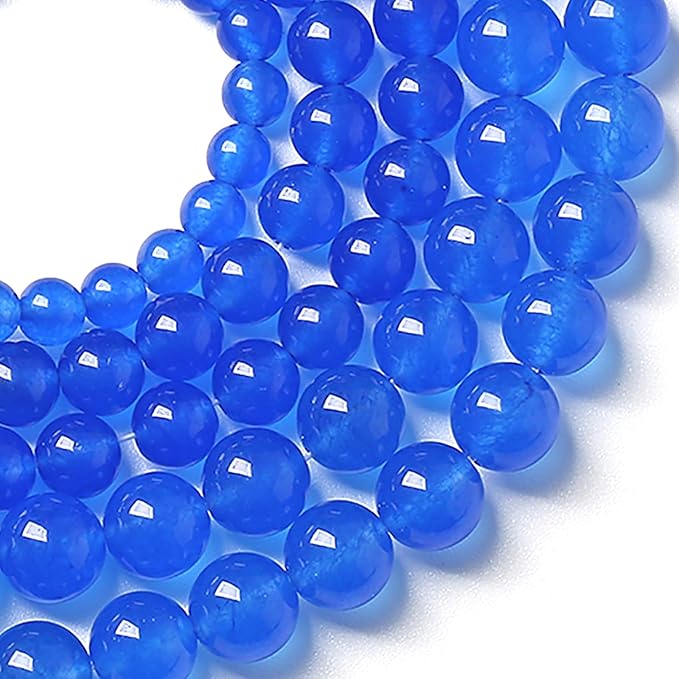 4MM Natural Purplish Blue Chalcedony Stone Beads Crystal Energy Round Loose Beads for Jewelry Making Bracelet 180pcs 2 Strands 32"