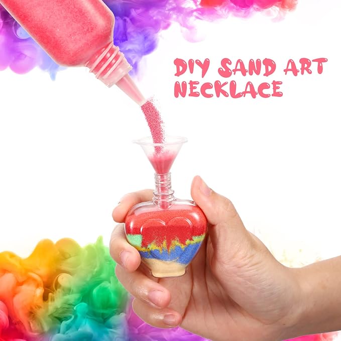 Yinkin 30 Sets Heart Sand Art Bottle Necklaces - Image 4