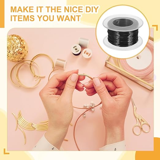 uxcell 20 Gauge / 0.8mm Anodized Aluminum Wire for Jewelry Craft Making, 102 Feet Bendable Flexible Wire for DIY Home Decor Gardening Sculpture, Black