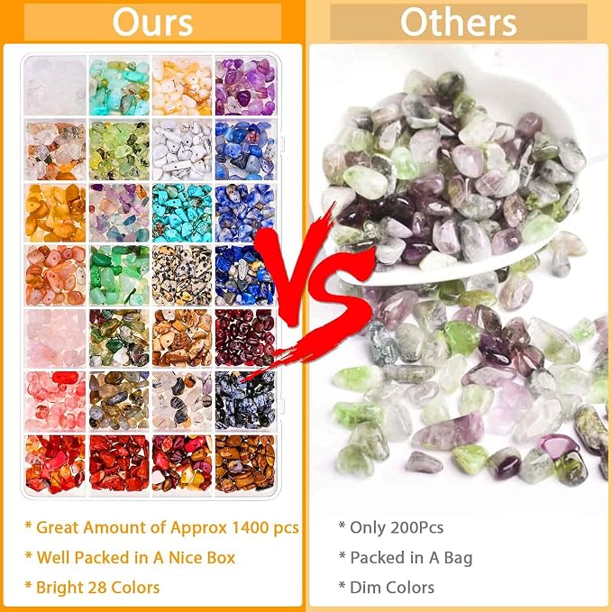 Crystal Chips Beads for Ring Making, 28 Colors Gemstone Beads for Jewelry Making - Image 5