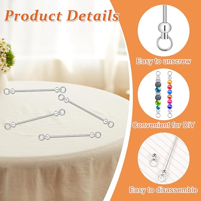 50PCS Beadable Keychain Bars DIY Kit - Image 3