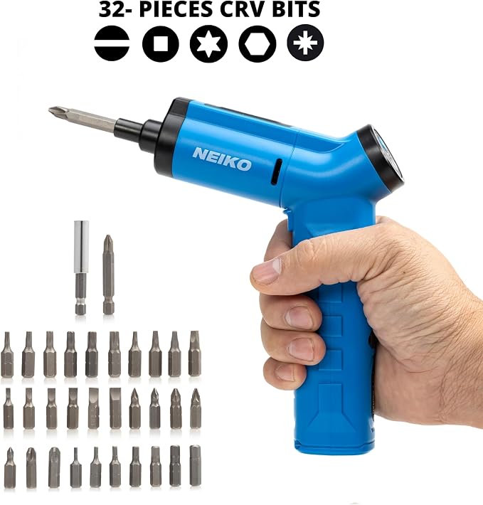 NEIKO 10580A Electric Screwdriver, 1/4” Hex Shank 3.6V Lithium Ion Power - Image 3