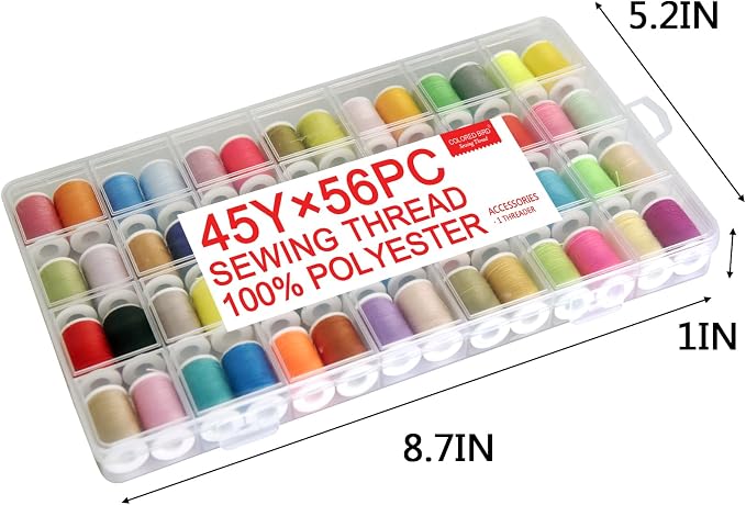 56 rainbowColor Set of Handy Polyester Sewing Threads - Image 3