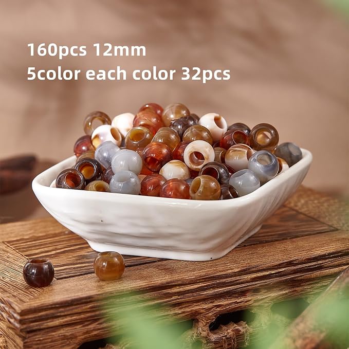 160pcs 12mm Acrylic Beads Large Hole - Image 3