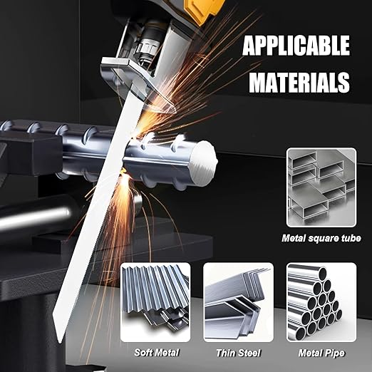25 Pack 6 inch Reciprocating Saw Blades Set,18 TPI High Carbon Saw Blades, Metal Saw Blades with Organizer Case (25, 18TPI/150mm)