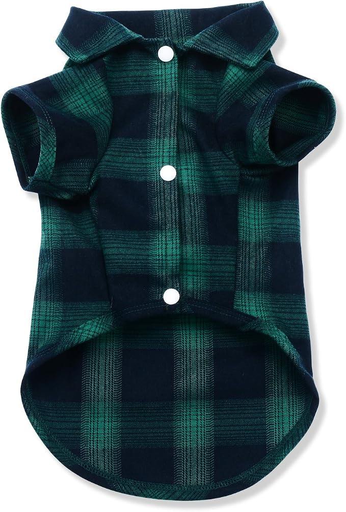 Koneseve Dog Shirt Pet Plaid Clothes T-Shirts Sweater Bottoming Shirt by Koneseve