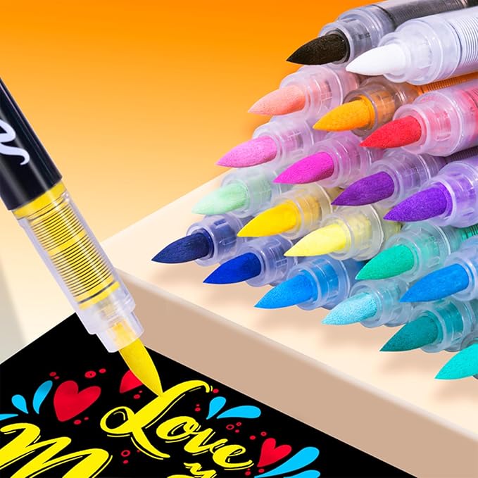 Guangna Acrylic Paint Markers,168 Colors with Direct-Liquid Ink Control System, Professional-Grade Paint Pen for Rock Painting, Canvas, Glass, Plastic, Fabric & Creative Crafts