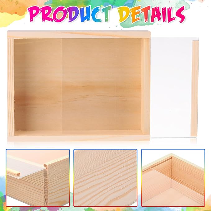 Thyle 6 Pcs Unfinished Wood Boxes - Image 3