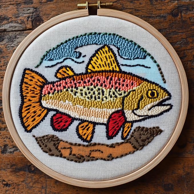 DIY Punch Needle Kits Trout Fish Easy by Unknown