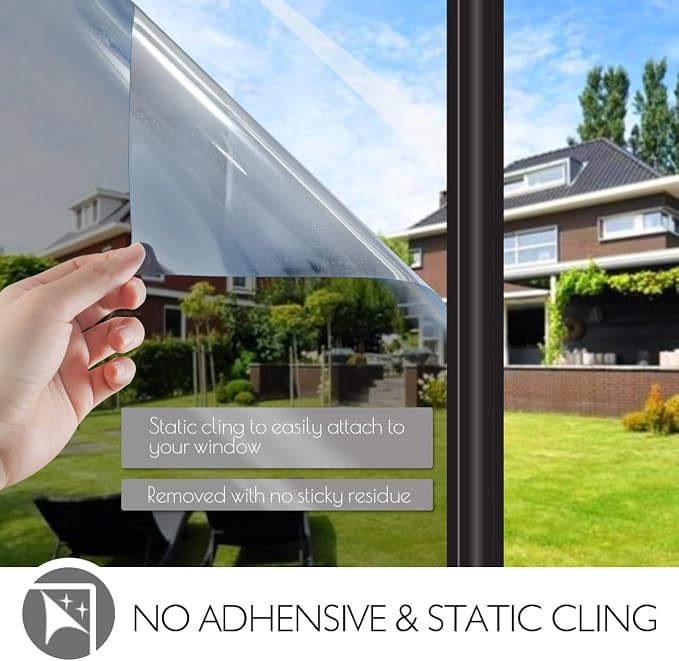 HIDBEA One Way Privacy Window Film, Daytime Mirror Reflective Heat Control UV - Image 2