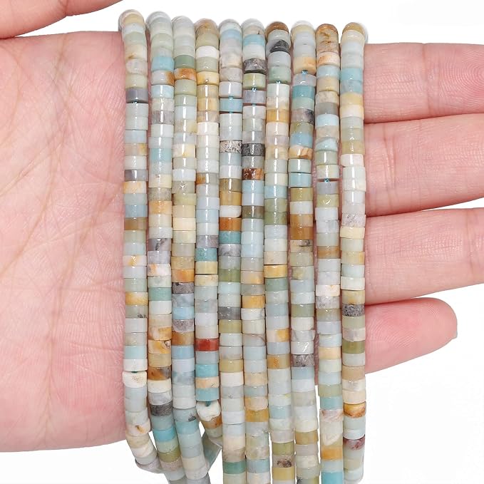 150Pcs 4×2mm Natural Amazonite Spacer Stone Beads by Nitopupu