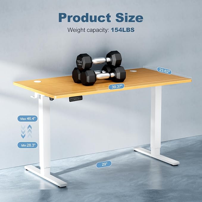 DUMOS 40 Inch Electric Standing Desk Height Adjustable, Sit to Stand Up - Image 3