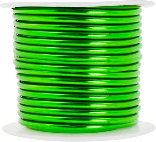 Mandala Crafts 10 Gauge Anodized Aluminum Craft Wire for Jewelry Making - 32 FT Colored Flexible Kelly Green Wire - Bendable for Bonsai Armature Crafting Sculpting